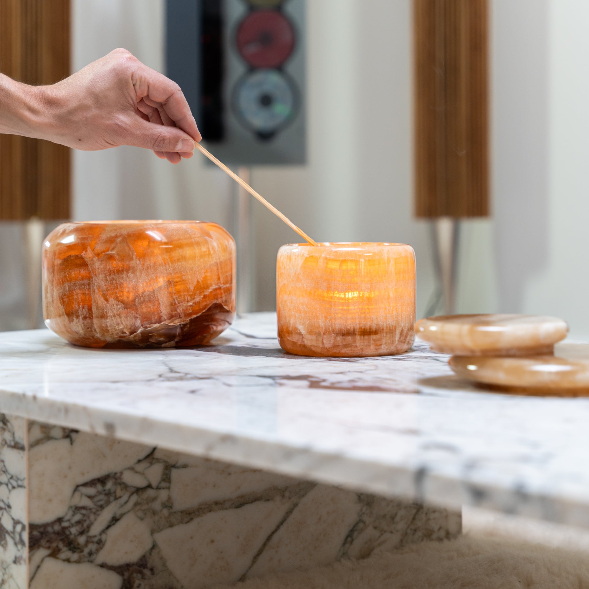 Brauner Onyx-Dekotopf „Honey 150“