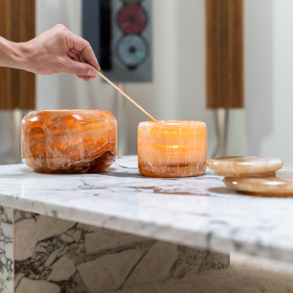 Brauner Onyx-Dekotopf „Honey 150“