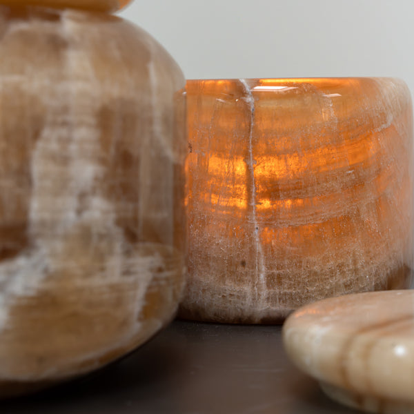 Brauner Onyx-Dekotopf „Honey 150“