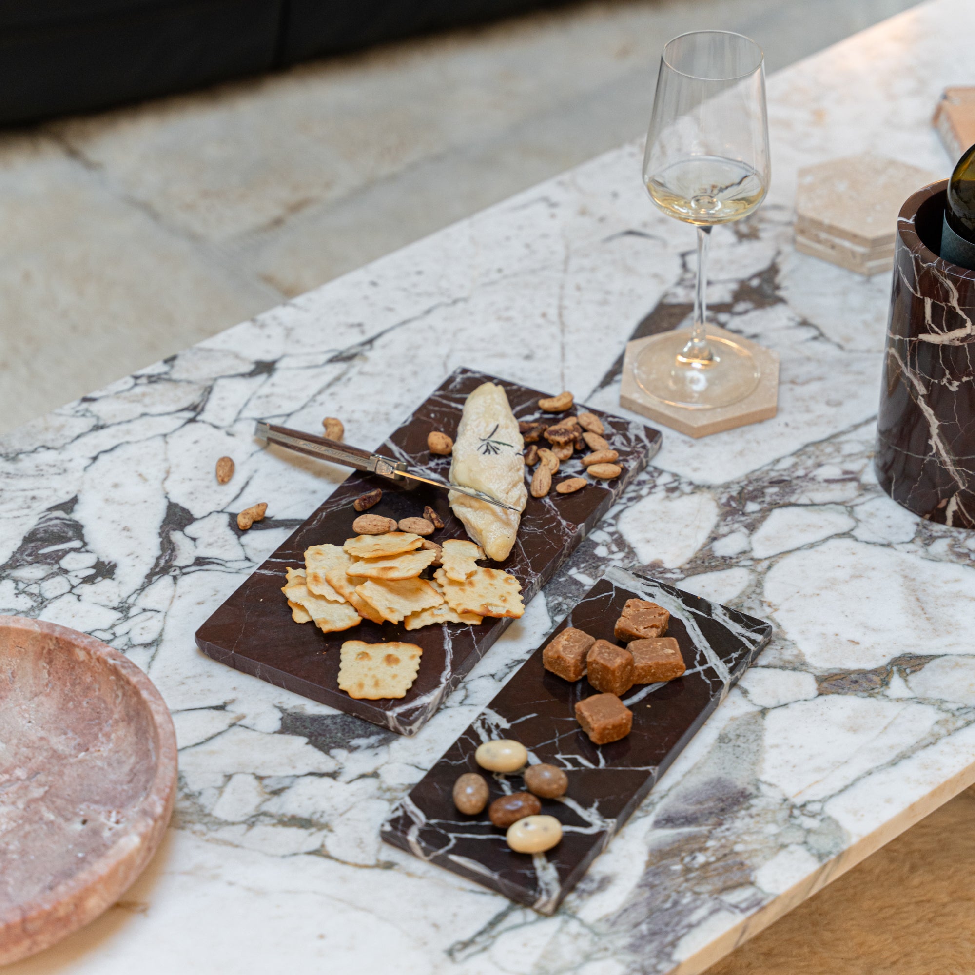 Burgunder Marmor Rechteckiges Brett S - 15 x 30 cm