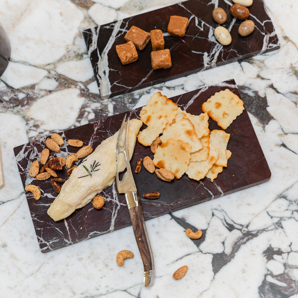 Burgunder Marmor Rechteckiges Brett S - 15 x 30 cm