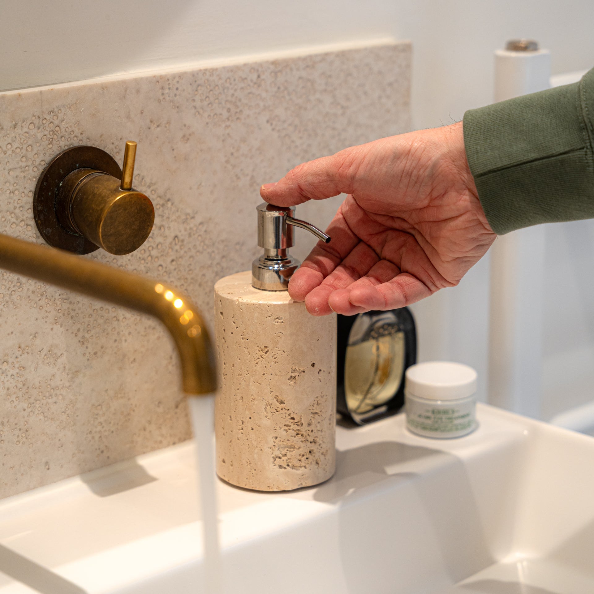 Beige Travertine '24/7' Soap Dispenser