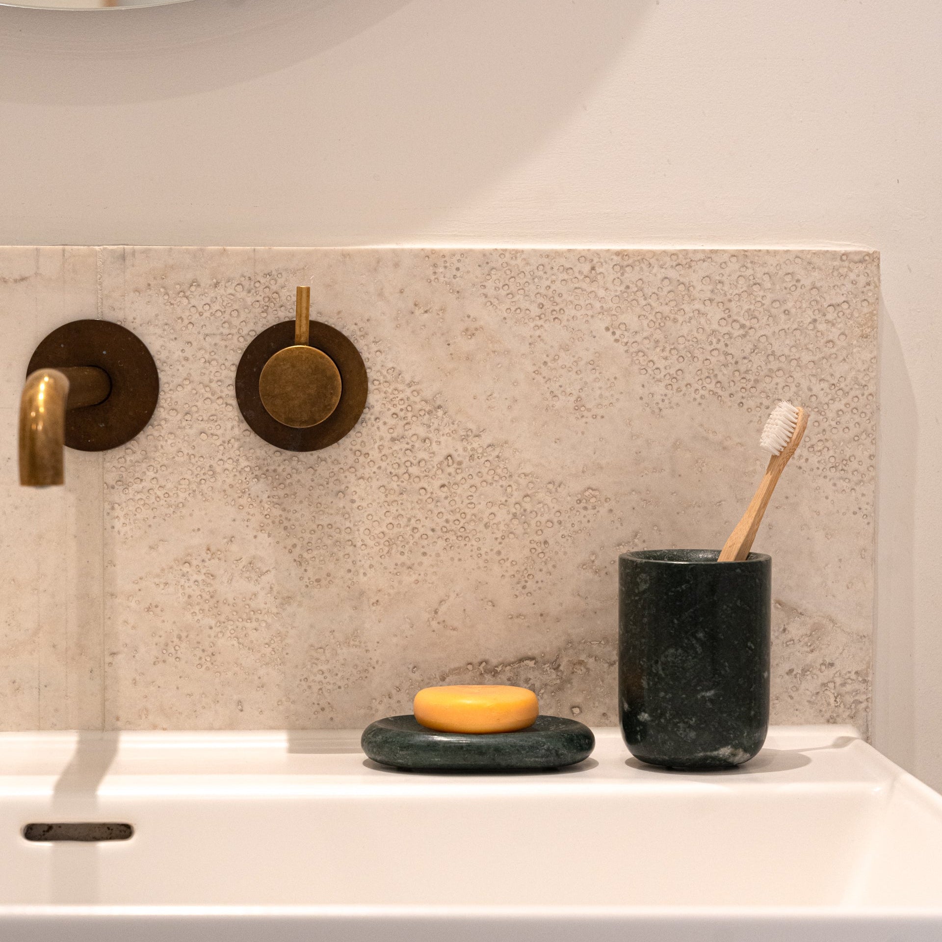 Green Marble '24/7' Toothbrush Holder