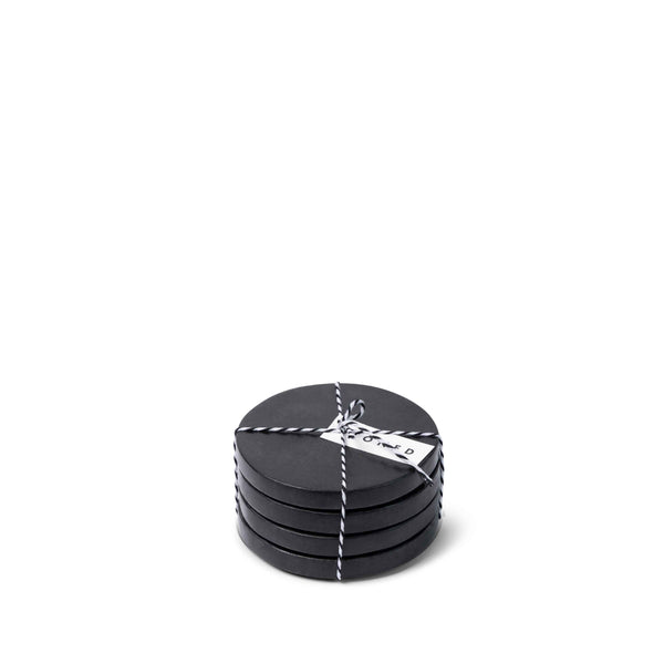 Black Marble Round Coasters