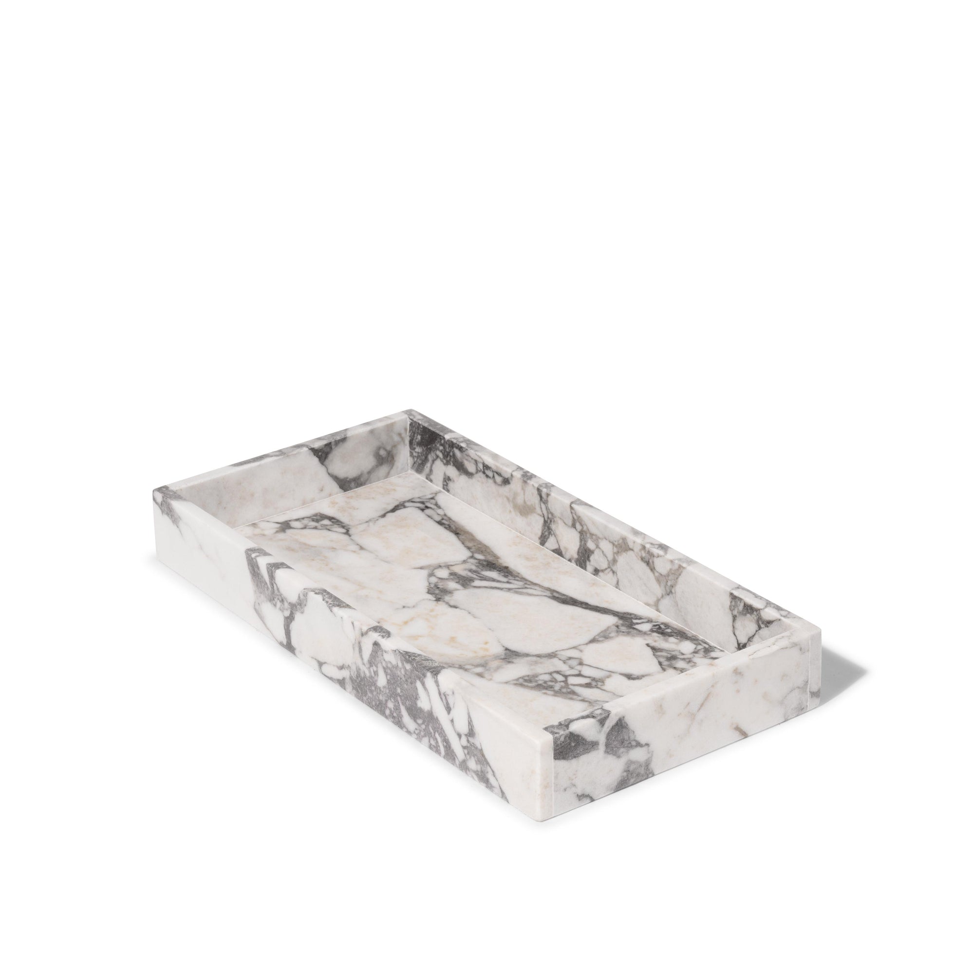 Rechteckiges Tablett aus Calacatta-Marmor