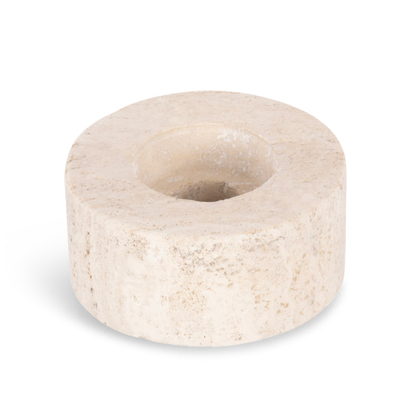 Beige Travertine 'Switch' Candle Holder