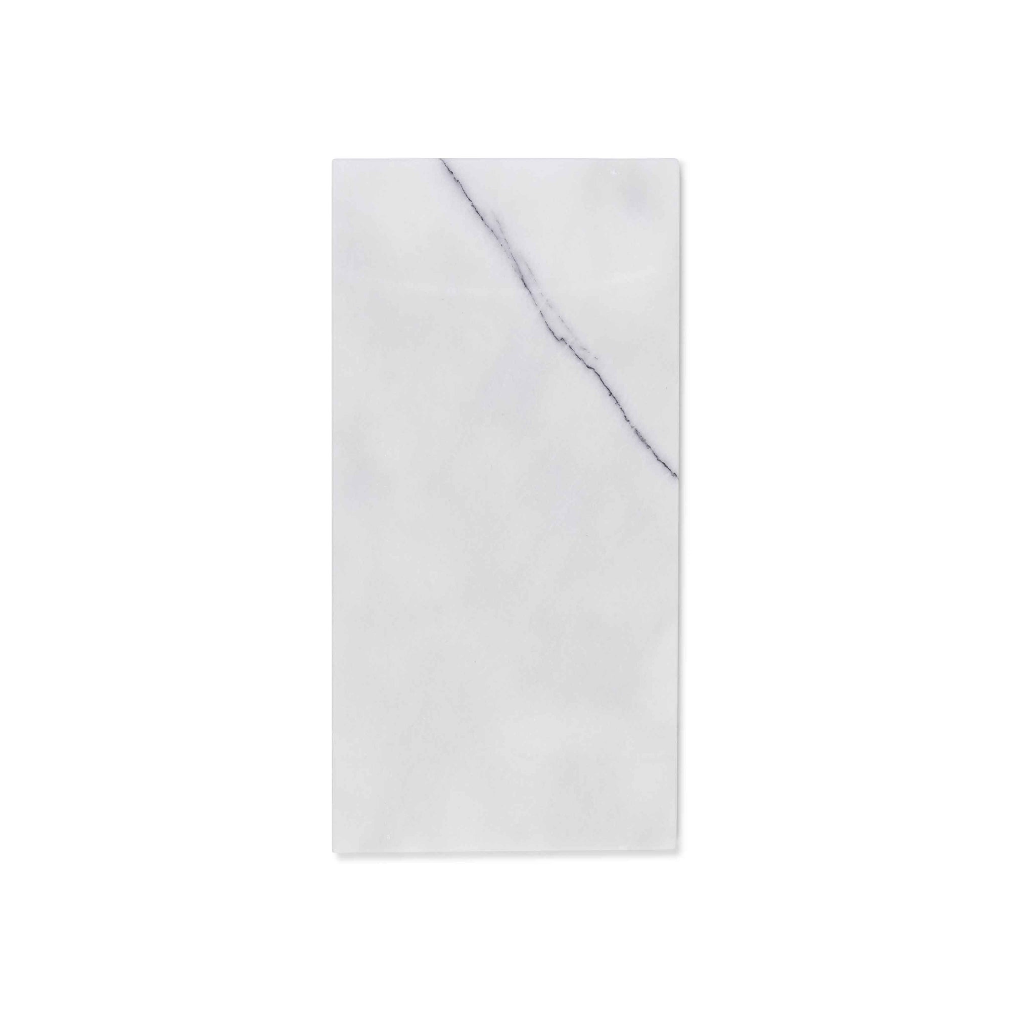 Rechteckiges Brett aus kräftigem weißem Marmor S – 15 x 30 cm
