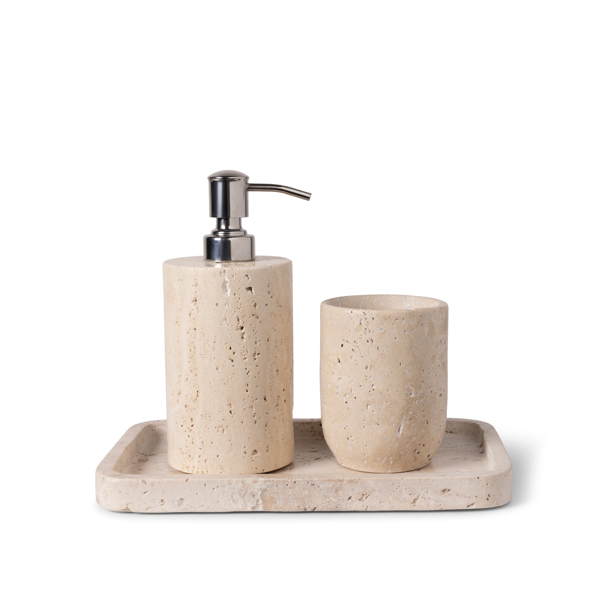 Beige Travertin Badezimmer Set 02