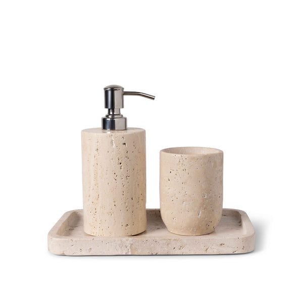 Beige Travertine '24/7' Toothbrush Holder