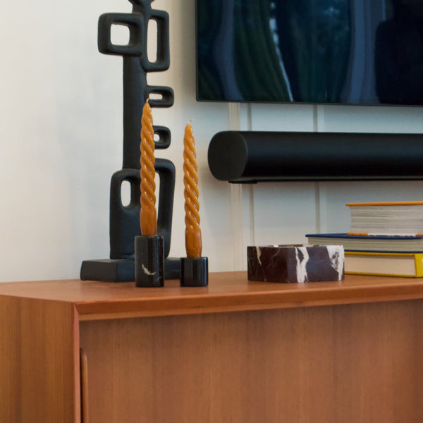 Schwarzer Marmor-Kerzenhalter S