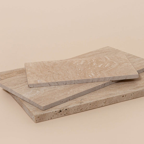 Stoned, not wasted: Travertin Rechteckplatte L - 30 x 40 cm